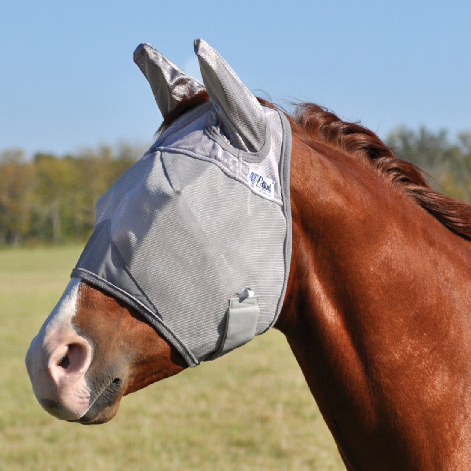 Cashel Crusader Horse Fly Mask with Ears, Grey, Horse