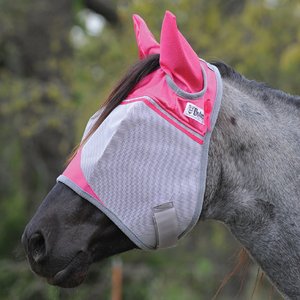 Cashel Crusader Horse Fly Mask with Ears, Pink, Horse