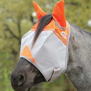 Cashel Crusader Horse Fly Mask with Ears, Orange, Warmblood