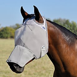 Cashel Crusader Horse Fly Mask with Long Nose, Grey, Foal