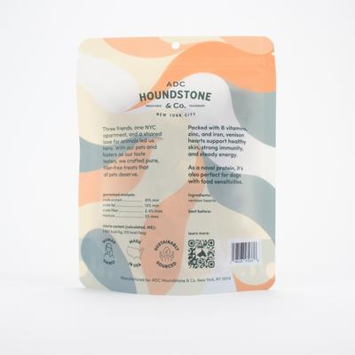 Show full view: Houndstone Venison Hearts Freeze-Dried Dog Treats, 2-oz bag slide 4 of 6