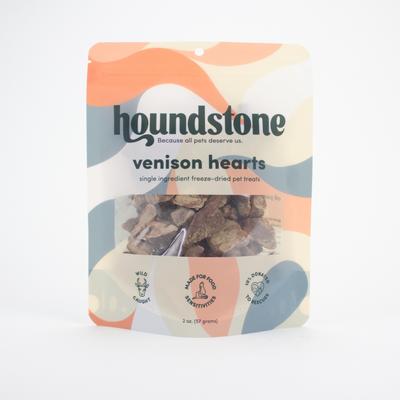 Show full view: Houndstone Venison Hearts Freeze-Dried Dog Treats, 2-oz bag slide 3 of 6