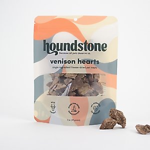 Houndstone Venison Hearts Freeze-Dried Dog Treats, 2-oz bag