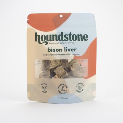 Show full view: Houndstone Bison Liver Freeze-Dried Dog Treats, 2-oz bag slide 3 of 6