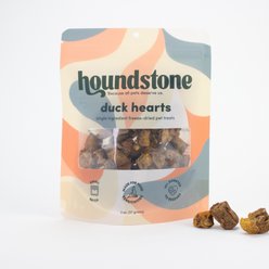 Houndstone Duck Hearts Freeze-Dried Dog Treats, 2-oz bag