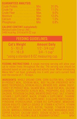 Show full view: Meow Mix Indoor Health Dry Cat Food, 6.3-lb bag slide 8 of 10