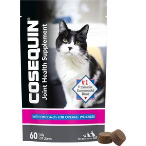 Nutramax Cosequin Hip & Joint with Glucosamine, Chondroitin & Omega-3's Soft Chew Joint Supplement for Cats, 60 count