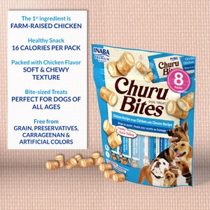 Inaba Churu Bites Wraps Chicken Recipe Grain-Free Soft & Chewy Dog Treats, 0.42-oz, pack of 8