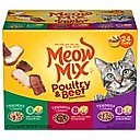 Meow Mix Tender Favorites Poultry & Beef Cat Food Trays Variety Pack, 2.75-oz tray, case of 24
