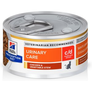 Hill's Prescription Diet c/d Multicare Urinary Care Stress Chicken & Vegetable Stew Wet Cat Food, 2.9-oz can, case of 4
