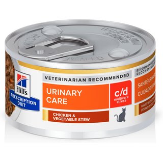 Hill's Prescription Diet c/d Multicare Urinary Care Stress Chicken & Vegetable Stew Wet Cat Food, 2.9-oz can, case of 4 slide 1 of 9