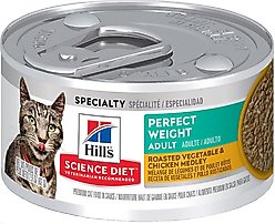 Hill's Science Diet Adult Perfect Weight Management Roasted Vegetable & Chicken Medley Wet Cat Food, 2.9-oz can, case of 4