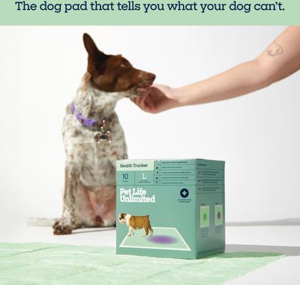 Show full view: Pet Life Unlimited Health Tracker Dog Pee Pads, Large: 22 x 22-in, Unscented, 10 count slide 7 of 11
