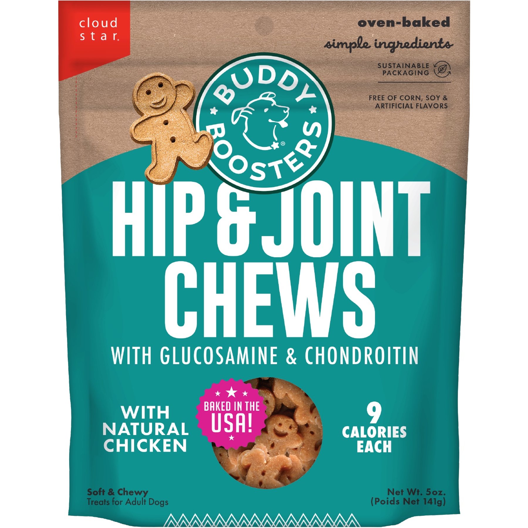 Buddy Biscuits Buddy Biscuits Boosters Hip & Joint Chews Chicken Flavor Dog Treats, 5-oz bag