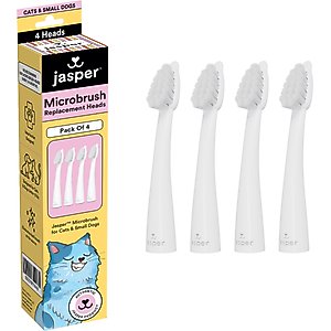 Jasper Microbrush Cat & Small Dog Toothbrush Replacement Heads, 4 count