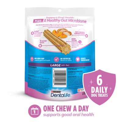 Show full view: DentaLife Plus Digestive Support Chicken & Pumpkin Flavor Large Dental Dog Treats, 6 count slide 3 of 12