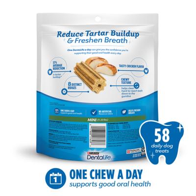 Show full view: DentaLife Daily Oral Care Chicken Flavor Mini Dental Dog Treats, 58 count slide 3 of 12