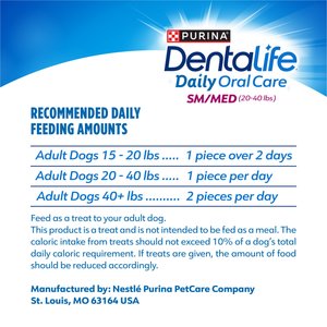 DentaLife Daily Oral Care Chicken Flavor Small/Medium Adult Dental Dog Treats, 40 count