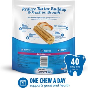 DentaLife Daily Oral Care Chicken Flavor Small/Medium Adult Dental Dog Treats, 40 count