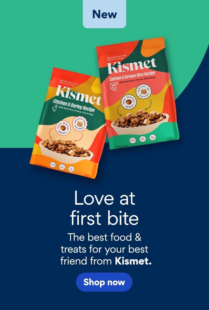 New: Love at first bite. The best food and treats for your best friend from Kismet. Shop now.