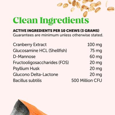 Show full view: Pet Honesty Urinary Tract Health Chicken Flavored Dual Texture Chews with Cranberry for Cats, 3.7-oz pouch, 3 count slide 5 of 11