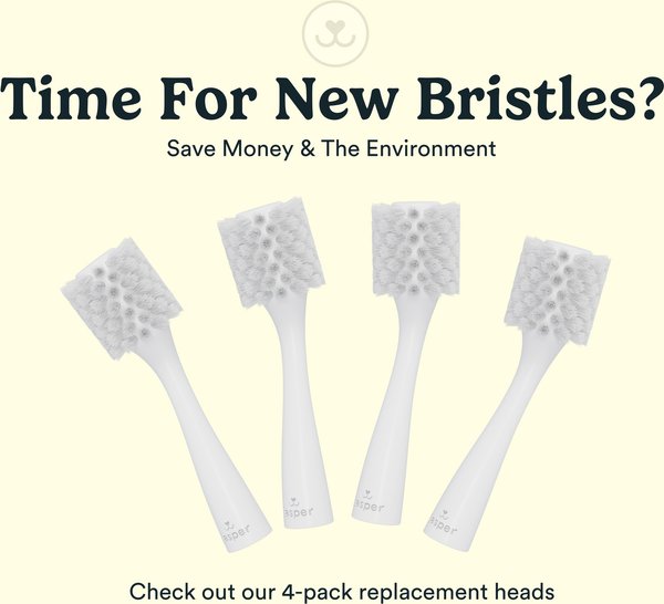 Jasper Macrobrush 360 Medium & Large Dog Toothbrush Replacement Heads, 4 count