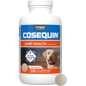 Nutramax Cosequin Joint Health Supplement with Glucosamine, Chondroitin & MSM Chewable Tablets for Dogs, 250 count