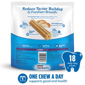 DentaLife Daily Oral Care Tartar Control Adult Large Breed Dental Dog Treats, 18 count