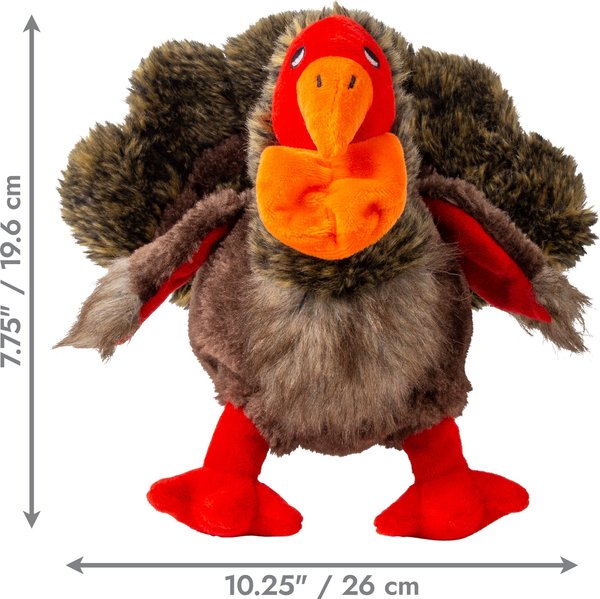 KONG Low Stuff Turkey Squeaky Dog Toy, Brown, Medium