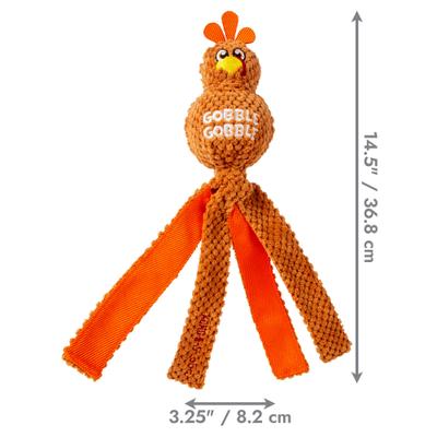 Show full view: KONG Thanksgiving Wubba Turkey Gobble Squeaky Dog Toy, Brown, Large slide 3 of 5