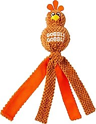 KONG Thanksgiving Wubba Turkey Gobble Squeaky Dog Toy, Brown, Large