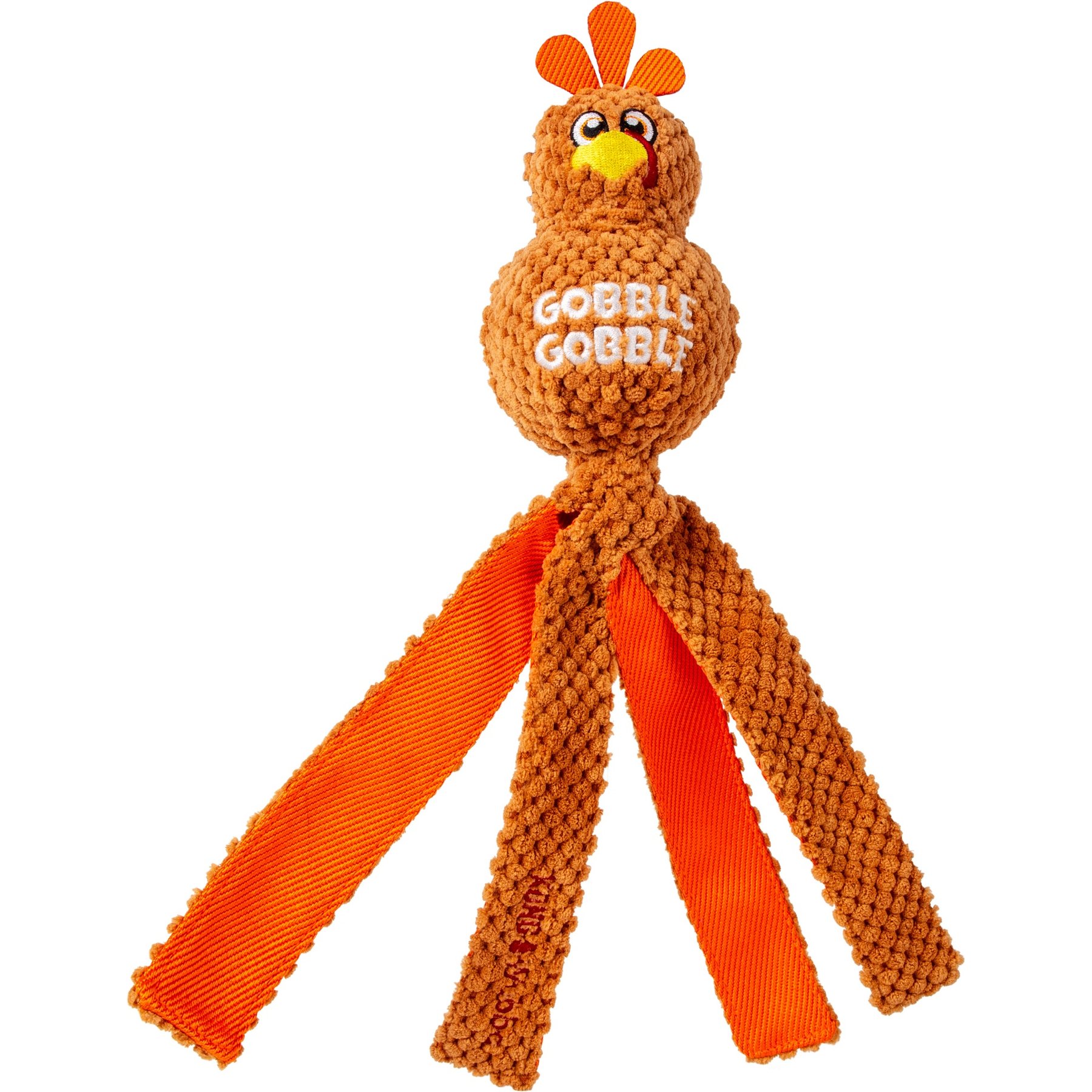 KONG Thanksgiving Wubba Turkey Gobble Squeaky Dog Toy, Brown, Large
