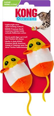 Show full view: KONG Halloween Occasions Mice Cat Toy with Catnip, Orange, 2 count slide 4 of 4