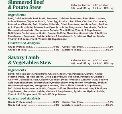 Show full view: Nutro Grain-Free Simmered Beef Stew & Savory Lamb Stew Cuts in Gravy Variety Pack Adult Wet Dog Food Trays, 3.5-oz, case of 12 slide 7 of 11