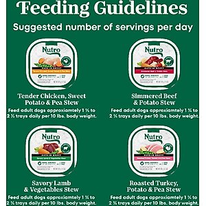 Nutro Grain-Free Beef, Chicken, Turkey & Lamb Stew Cuts in Gravy Variety Pack Adult Wet Dog Food, 3.5-oz tray, case of 36