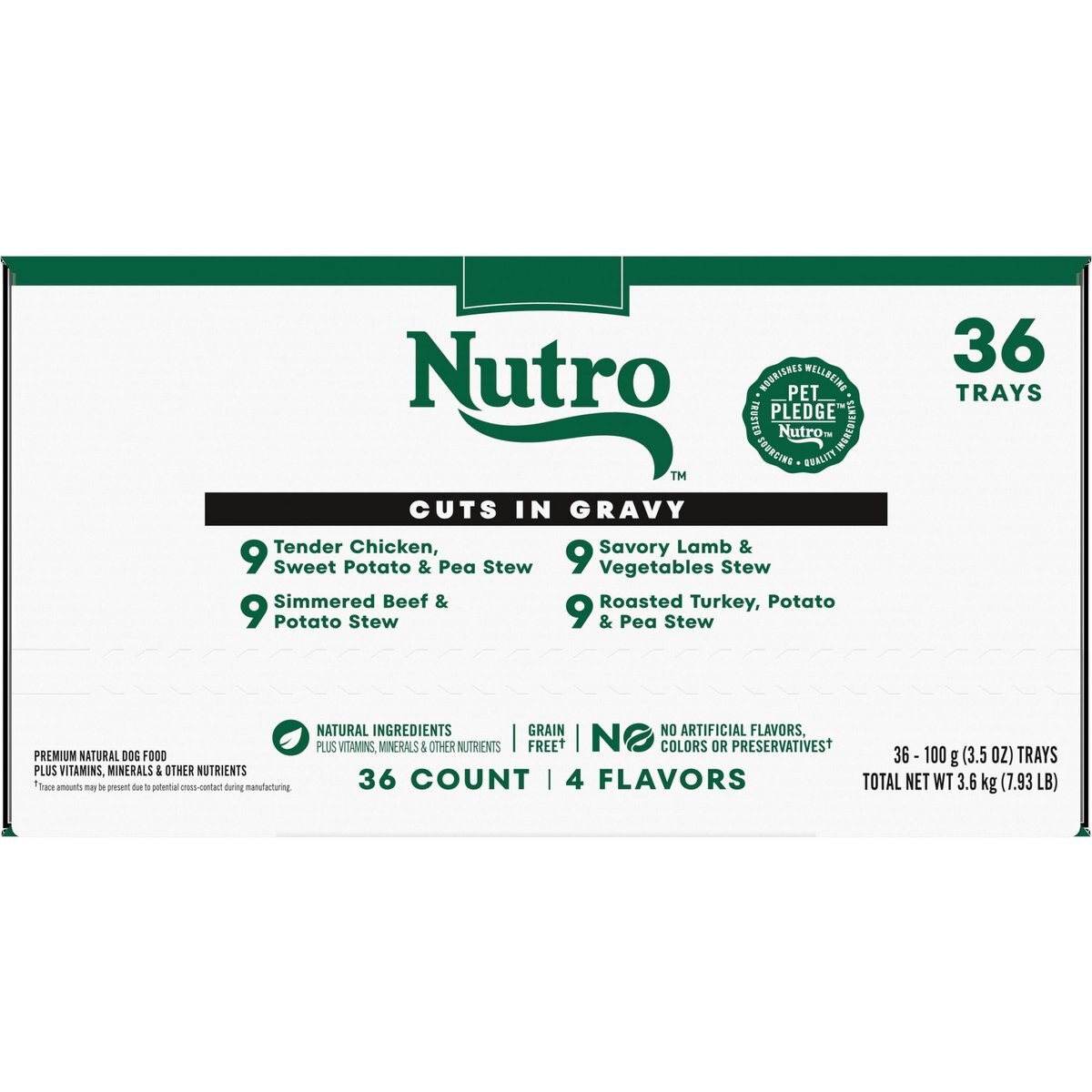 Nutro Petite Eats Variety Pack Turkey, Chicken, Lamb & Beef Dog Food Trays, 3.5-oz, case of 36