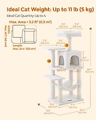 FEANDREA Multi-Level 44.1-in Plush Cat Tree & Condo, Cream White slide 2 of 5