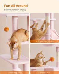 FEANDREA Plush Cat Tree & Condo, 56.3-in, Jelly Pink slide 2 of 5