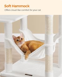 FEANDREA Multi-Level 56.3-in Plush Cat Tree & Condo, Cream White slide 2 of 5