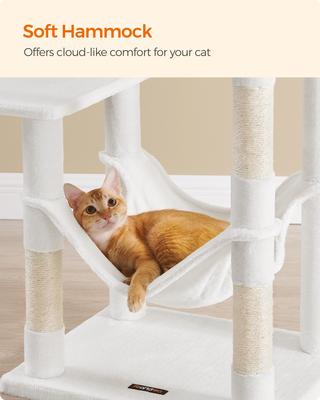 Show full view: FEANDREA Multi-Level 56.3-in Plush Cat Tree & Condo, Cream White slide 3 of 6