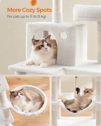 FEANDREA 66.1-in Plush Cat Tree, Cream White slide 2 of 7