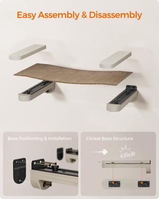 Show full view: FEANDREA Clickat Collection Wall-Mounted Cat Hammock, Gray slide 3 of 6