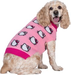 Hello Kitty Knit Dog Sweater, Pink, Medium