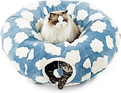 Lesure 2-in-1 Cat Tunnel Bed, Blue, Standard