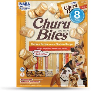 Inaba Churu Bites Wraps Chicken Recipe Grain-Free Soft & Chewy Dog Treats, 0.42-oz, pack of 8