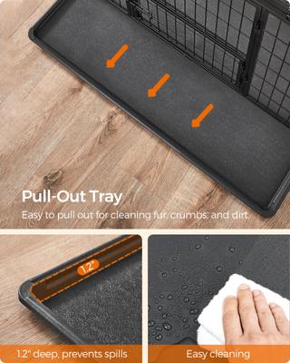 Show full view: FEANDREA Heavy-Duty Double Door Metal Wire Dog Crate, Black, X-Large slide 8 of 8