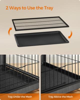 Show full view: FEANDREA Double Door End Table Furniture Style Dog Crate, 44.1 inch, Black slide 4 of 6