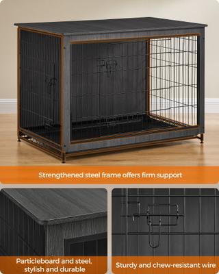 Show full view: FEANDREA Double Door End Table Furniture Style Dog Crate, 44.1 inch, Black slide 2 of 6