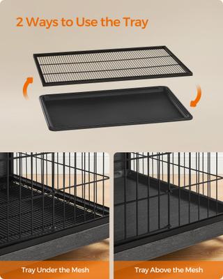 Show full view: FEANDREA Double Door Table Furniture Style Dog Crate, Ink Black, 56.1 inch slide 4 of 6