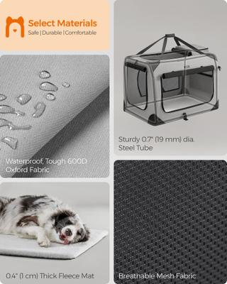 Show full view: FEANDREA Collapsible Soft-Sided Dog Crate, Smoke Gray, 36 inch slide 6 of 6